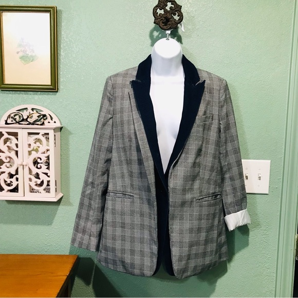 Kenneth Cole Denim Lapel Glen Plaid Blazer Sz US S - Picture 8 of 17